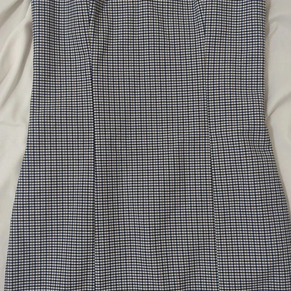 Banana Republic Houndstooth Check Tie-Back Sheath Dress, Color Blue/White Size 6 - Picture 10 of 16